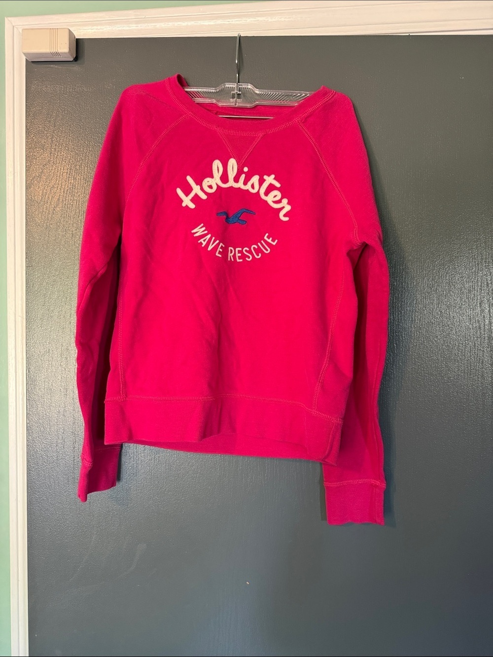 Hollister Hot Pink 'Wave Rescue' Pullover Sweatshirt